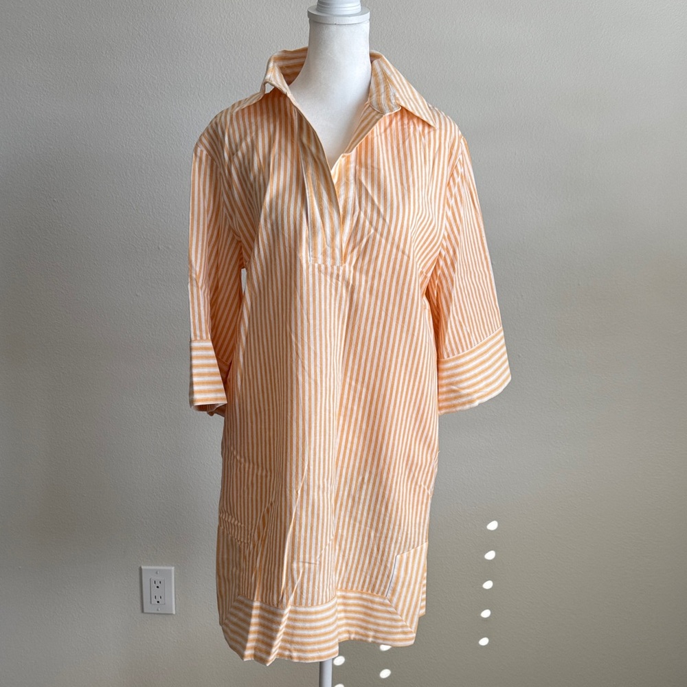 Chic Striped Peach and White Tunic